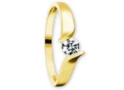 Goldring ONE ELEMENT "Zirkonia Ring aus 333 Gelbgold" Fingerringe Gr. 48, mit Zirkonia, Gelbgold 333, goldfarben (gold) Damen Fingerringe von ONE ELEMENT