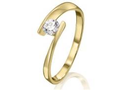 Goldring ONE ELEMENT "Zirkonia Ring aus 333 Gelbgold" Fingerringe Gr. 48, mit Zirkonia, Gelbgold 333, goldfarben (gold) Damen Fingerringe von ONE ELEMENT