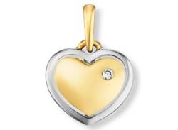 Ketten-Anhänger ONE ELEMENT "0.01 ct Diamant Brillant Herz Anhänger aus 585 Gelbgold" Schmuckanhänger Gr. Damen, 0.01 ct, Gelbgold 585-Diamanten, goldfarben (gold) Damen Anhänger von ONE ELEMENT