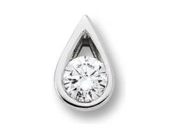 Ketten-Anhänger ONE ELEMENT "0.15 ct Diamant Brillant Tropfen Anhänger aus 585 Weißgold" Schmuckanhänger Gr. 0.15 ct, Weißgold 585-Diamanten, silberfarben (silber) Damen Anhänger von ONE ELEMENT