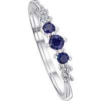 ONE ELEMENT Diamantring 0,06 ct Diamant Brillant Safir Ring aus 585 Weißgold, Damen Gold Schmuck von ONE ELEMENT