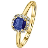 ONE ELEMENT Diamantring 0,12 ct Diamant Brillant Safir Ring aus 585 Gelbgold, Damen Gold Schmuck von ONE ELEMENT