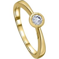 ONE ELEMENT Diamantring 0.1 ct Diamant Brillant Zarge Ring aus 585 Gelbgold, Damen Gold Schmuck Zarge von ONE ELEMENT