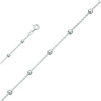 ONE ELEMENT Fußkette Kugeln Fußkettchen aus 925 Silber 25 cm Ø 1,30 mm, Damen Silber Schmuck Rundankerkette Kugeln von ONE ELEMENT