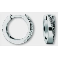 ONE ELEMENT Paar Creolen Zirkonia Ohrringe Creolen aus 925 Silber Ø 15,2 x 3,4 mm, Damen Silber Schmuck von ONE ELEMENT