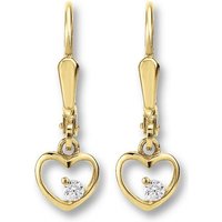 ONE ELEMENT Paar Ohrhänger Zirkonia Herz Ohrringe Ohrhänger aus 333 Gelbgold, Damen Gold Schmuck Herz von ONE ELEMENT