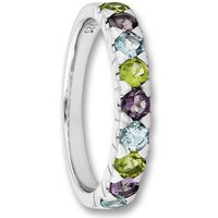 ONE ELEMENT Silberring Amethyst & Peridot & Blau Topas Ring aus 925 Silber, Damen Silber Schmuck von ONE ELEMENT