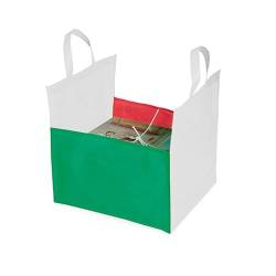 Einkaufstasche für Pizza zu Hause, Kapazität 6 Pizzen, Schnürverschluss, kurze Griffe, verstärkte Nähte, Catering, Lebensmittel, personalisierbar, Siebdruck, Italien, Tasche für Quadrate von ONE SHOP di Bracalente Piero