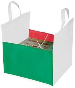 Einkaufstasche für Pizza zu Hause Take Aaway Kapazität 6 Pizzen Verschluss kurze Griffe verstärkte Nähte Catering Lebensmittel individuell im Siebdruck, Italien, Quadratentasche von ONE SHOP di Bracalente Piero