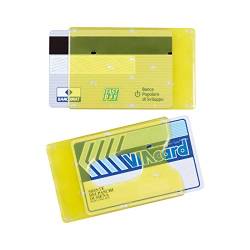 Kartenhalter aus hartem Kunststoff für Kreditkarten, magnetisch, Geldautomat, Führerschein, Ausweis, Grünpass, 2 Stück, gelb von ONE SHOP di Bracalente Piero