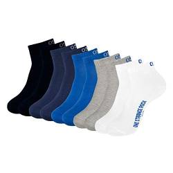 ONE STRANGE ROCK Herren Damen Quarter Socken Kurzsocken 5, 10, 15, 20, 30 Paar, Farbe:Blau/Grau/Weiß - 5er Pack, Größe:39-42, Artikel:-602 magic sky von ONE STRANGE ROCK