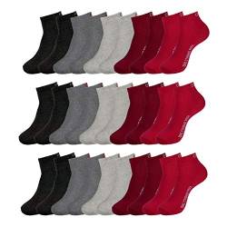 ONE STRANGE ROCK Herren Damen Quarter Socken Kurzsocken 5, 10, 15, 20, 30 Paar, Farbe:Grau/Rot - 15er Pack, Größe:47-50, Artikel:-501 bloody mary von ONE STRANGE ROCK