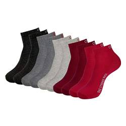 ONE STRANGE ROCK Herren Damen Quarter Socken Kurzsocken 5, 10, 15, 20, 30 Paar, Farbe:Grau/Rot - 5er Pack, Größe:35-38, Artikel:-501 bloody mary von ONE STRANGE ROCK