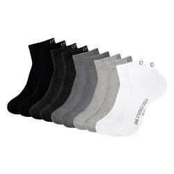 ONE STRANGE ROCK Herren Damen Quarter Socken Kurzsocken 5, 10, 15, 20, 30 Paar, Farbe:Schwarz/Grau/Weiß - 5er Pack, Größe:39-42, Artikel:-801 grey rainbow von ONE STRANGE ROCK