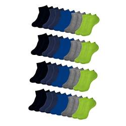 ONE STRANGE ROCK Herren Damen Sneaker Socken 5, 10, 15, 20, 30 Paar, Farbe:Blau/Grau/Grün - 20er Pack, Größe:35-38 von ONE STRANGE ROCK