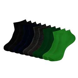 ONE STRANGE ROCK Herren Damen Sneaker Socken 5, 10, 15, 20, 30 Paar, Farbe:Schwarz/Blau/Grau/Grün - 5er Pack, Größe:39-42 von ONE STRANGE ROCK