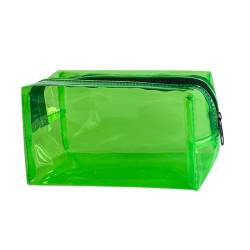 ONEART Tragbare transparente Kosmetiktasche, PVC, wasserdichte Make-up-Tasche, Reise-Aufbewahrung, Kulturbeutel für Damen, Aufbewahrungsbeutel mit Reißverschluss, Grün von ONEART