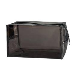 ONEART Tragbare transparente Kosmetiktasche, PVC, wasserdichte Make-up-Tasche, Reise-Aufbewahrung, Kulturbeutel für Damen, Aufbewahrungsbeutel mit Reißverschluss, Schwarz von ONEART