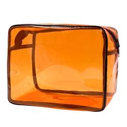 ONEART Transparente Make-up-Tasche für Damen, Kosmetiktasche, Kulturbeutel, Reisetasche, Kosmetiktasche, Orange/Abendrot im Zickzackmuster (Sunset Chevron), Casual von ONEART