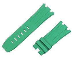 ONECMN 28 mm Uhrenarmband aus natürlichem Fluorkautschuk-Silikon, Uhrenarmband für AP-Armband für Audemars und Piguet Gürtel 15703 15710 15706 (Farbe: grünes Armband, Größe: 28 mm goldene Schnalle) von ONECMN