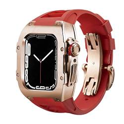 ONECMN Luxuriöse Schutzhülle aus Karbonfaser für Apple Watch 8, 45 mm, Serie 7, 6, Edelstahl, iWatch Serie 8, 5, 4, SE, 44 mm, DIY-Modifikationsset, 45 mm, Achat von ONECMN