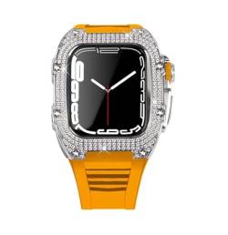 ONECMN Luxuriöses Diamant-Gehäuse für Apple Watch Serie 8, 7, 6, 5, 4, SE, Herren, Gummiarmband für iWatch zum Selbermachen, Modifikationsset, 44 mm / 45 mm, 45mm For 8/7, Achat von ONECMN