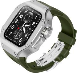 ONECMN Luxuriöses Edelstahl-Uhrengehäuse, Gummiband, 49 mm, für Apple Watch Ultra 2 8, Gehäuse und Band, für iWatch 8 49 mm Uhren, Metallkrone, Ersatzzubehör, For Ultra 49mm, Achat von ONECMN