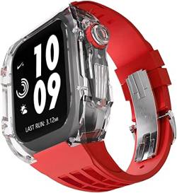 ONECMN Uhrenarmband-Mod-Kit, transparentes PC-Uhrengehäuse + Silikon-Uhrenarmband und Schnalle, für Apple Watch Ultra 49 mm, robustes Uhrengehäuse und Bänder, für Watch 8, 7, 45 mm, 44 mm, Ersatz, von ONECMN