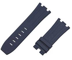 ONECMN Uhrenarmband aus natürlichem Fluorkautschuk, 28 mm, Uhrenarmband für AP-Armband für Audemars und Piguet Gürtel 15703 15710 15706 (Farbe: blaues Armband, Größe: 28 mm goldene Schnalle) von ONECMN