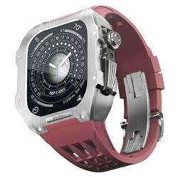 ONECMN Uhrenarmband für Apple Watch, 44 mm, 45 mm, Metallrahmen, Zubehör, für iWatch Serie 8, 7, 6, 5, SE, Ersatz, mit Werkzeug, 44mm, Achat von ONECMN