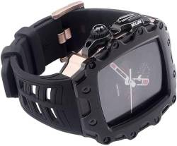 ONECMN Vollständiger Schutz für Armbanduhren aus Legierung, Silikon-Uhrenarmband, Mod-Kit, für Apple Watch Serie 8, 44 mm, 45 mm, Herren-Metallrahmen, Ersatz-Sportarmband, Uhrenzubehör, 44mm, Achat von ONECMN