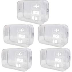 ONEDIGI Transparente Make-up-Tasche, Reisetasche, TSA-geprüft, transparente Reisetaschen für Toilettenartikel, transparente Kosmetiktasche, Handgepäcktasche, TSA-zugelassene Kulturbeutel, Weiß, 5 von ONEDIGI