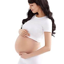 ONEFENG Gefälschter schwangerer Bauch, leicht, mit Baumwolle gefüllt, künstliches Silikon, schwangere Bauchrequisiten für Schwangerschaft, Leichte Baumwollfüllung, M(6-8month) von ONEFENG