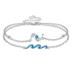 ONEFINITY Delfin Armband für Damen 925 Sterling Silber Delfin Wave Armband Knöchel Ozean Strand Schmuck Geschenk von ONEFINITY