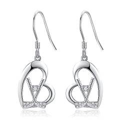 ONEFINITY Golf Ohrringe 925 Sterling Silber Sport Golf Herz Anhänger Ohrringe Golf Schmuck Geschenke für Frauen von ONEFINITY