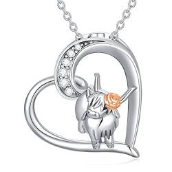 ONEFINITY Highland Kuh Halskette Sterling Silber Kuh Anhänger Charm Schmuck Geschenke für Frauen Mädchen von ONEFINITY