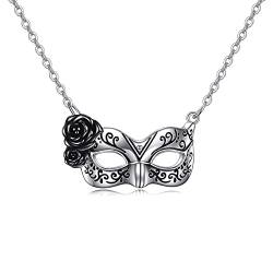 ONEFINITY Phantom Of The Opera Mask Necklace 25 Sterling Silver Half Face Masquerade Mask for Women von ONEFINITY