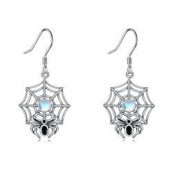 Spinnen Ohrringe Aus 925 Sterling Silber Spinnennetz Mit Mondstein Tropfen Baumelnd Schmuck Geschenke Für Frauen von ONEFINITY