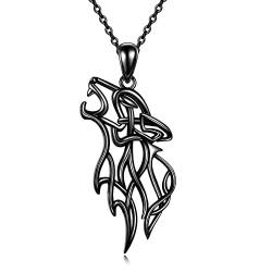 Wolf Halskette für Herren Daman 925 Sterling Silber Viking Wolf Anhänger Nordic Pagan Wolf Schmuck Geschenk von ONEFINITY