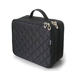 Große Kosmetiktasche, ONEGenug Makeup Tasche, Doppelschicht für Damen, Schminktasche Kosmetikbeutel Kulturtasche Size L, 25 * 20 * 12cm (Größe L schwarz) von ONEGenug