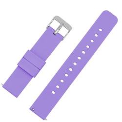 ONKUO Uhrenarmband Smartwatch Ersatzarmbander für Herrenuhr Damenuhr, Quick Release Wechselarmband, Silikon Uhrenarmbänder Ersatzarmband Watch Strap 22mm 20mm 18mm (18mm, Violett) von ONKUO