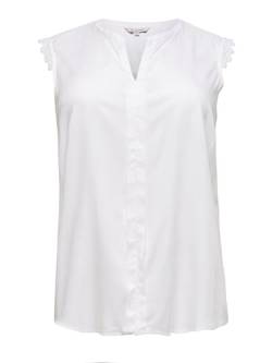 ONLY CARMAKOMA Damen Ärmellose Bluse Große Größen | Basic Design Shirt | Curvy Plus Big Size Übergröße, Farben:Weiß, Größe:50 von ONLY Carmakoma