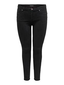 ONLY CARMAKOMA Damen CARPOWER MID PH UP SK DNM REA3659 NOOS Skinny-fit-Jeans, Black Denim, 46W x 32L von ONLY Carmakoma