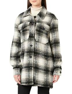 ONLY TALL Damen ONLALLISON Shacket Tall OTW FN Jacke, Pumice Stone/Checks:W. Black Checks, l von ONLY TALL