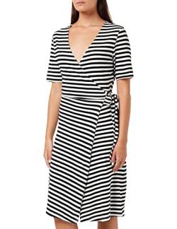 ONLY TALL Women's ONLMAY S/S Stripe WRAP Dress JRS Tall Kurzes Wickelkleid, Black/Stripes:Cloud Dancer (lia), M von ONLY TALL