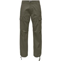 ONLY and SONS Cargohose - ONSRay Life 0020 Ribstop Cargo - W29L32 bis W36L34 - für Männer - Größe W30L32 - oliv von ONLY and SONS