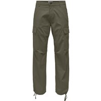 ONLY and SONS Cargohose - ONSRay Life 0020 Ribstop Cargo - W29L32 bis W36L34 - für Männer - Größe W33L32 - oliv von ONLY and SONS