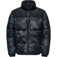 ONLY and SONS Winterjacke - ONSMELVIN LIFE LF PUFFER JACKET OTW VD - M bis XXL - für Männer - Größe M - schwarz/grau von ONLY and SONS