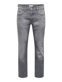 Herren Jeans Regular Fit Denim Pants Klassische Stone Washed Hose mit Zip ONSWEFT von ONLY & SONS