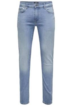 Herren Slim Fit Jeans Stretch Denim Pants Bleached Design Hose ONSLOOM von ONLY & SONS